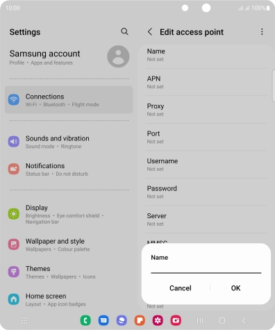 Key in O2 UK Internet and press OK.