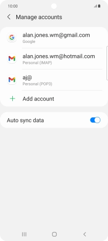 Press the indicator next to 'Auto sync data' to turn the function on or off.