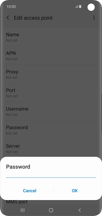Key in password and press OK.