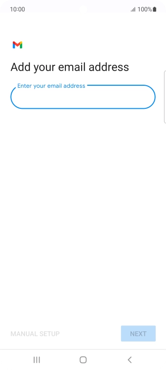 Press the field below 'Enter your email address' and key in your email address.