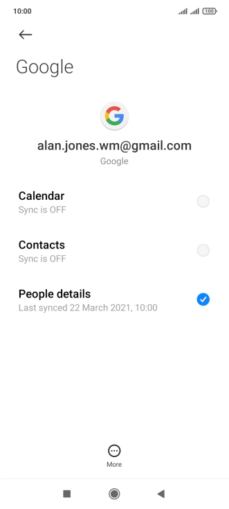 Press the field next to 'Contacts' to turn on the function.