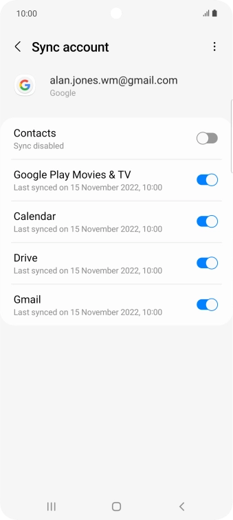 Press the indicator next to 'Contacts' to turn on the function.
