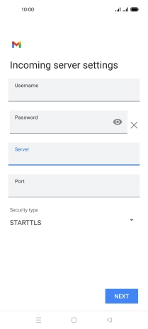 Press the field below 'Port' and key in 143.