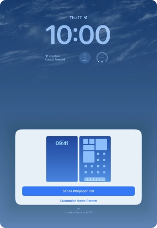 To use the same colour theme on the home screen, press Set as Wallpaper Pair.