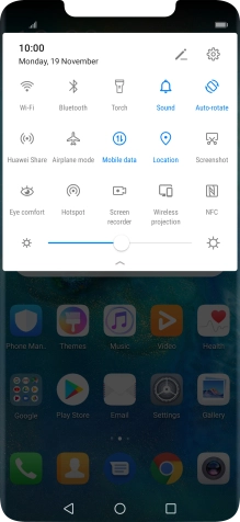 Press Mobile data to turn the function on or off.