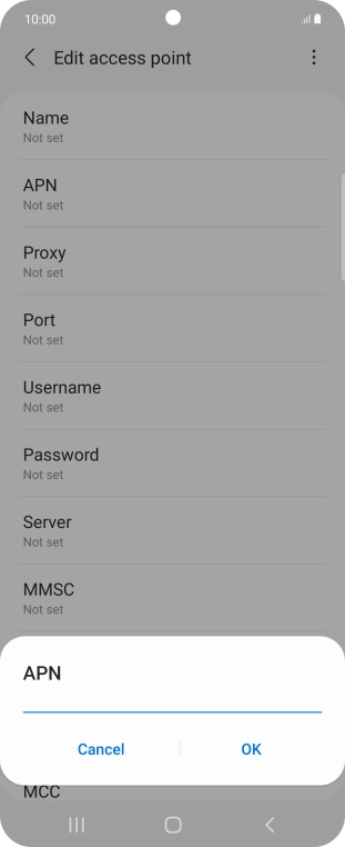 Key in mobile.o2.co.uk and press OK.
