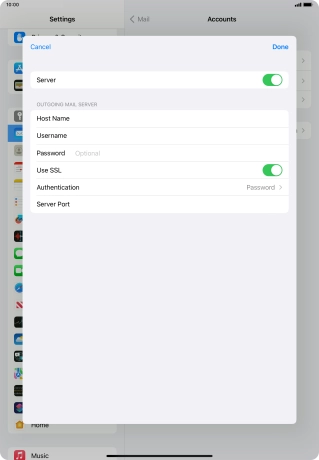 Press the indicator next to 'Use SSL' to turn off the function.