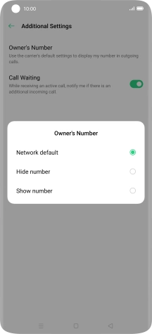 Press Show number to turn on caller identification.