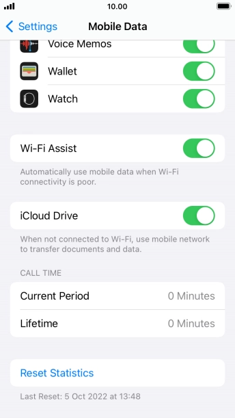 Press the indicator next to 'Wi-Fi Assist' to turn the function on or off. Press the indicator next to 'Wi-Fi Assist' to turn the function on or off.