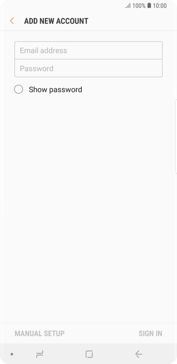 Press Email address and key in your email address.