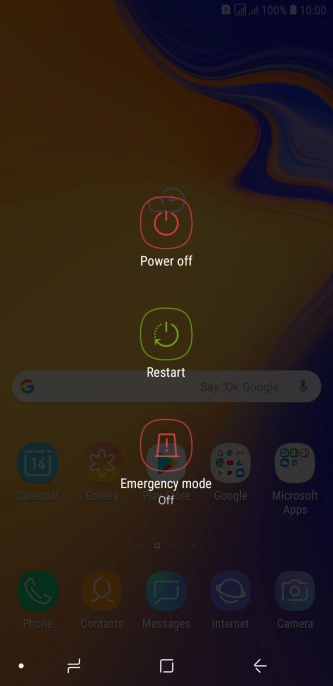 Press Power off.