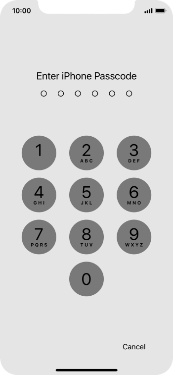 Use the lock code you created.