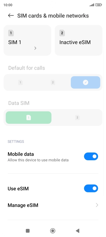 Press Manage eSIM.