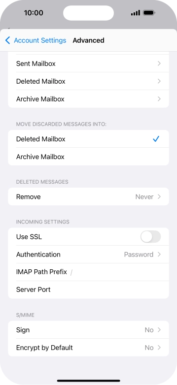 Press the indicator next to 'Use SSL' to turn on the function.