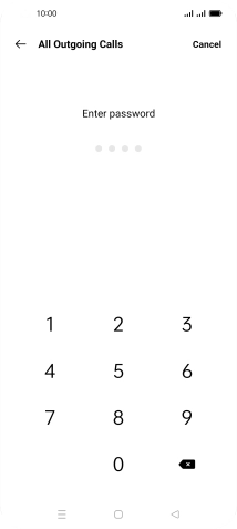 Key in your barring password.