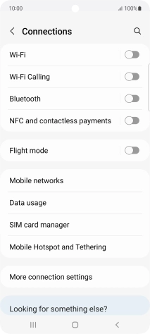 Press the indicator next to 'Wi-Fi Calling' to turn the function on or off.