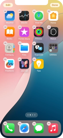 Press the home screen page icon.