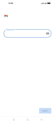 Press the field below 'Password' and key in the password for your email account.