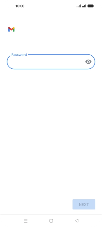 Press the field below 'Password' and key in the password for your email account.