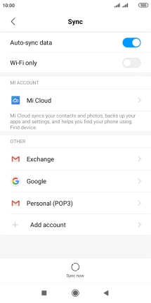 Press the indicator next to 'Auto-sync data' to turn the function on or off.