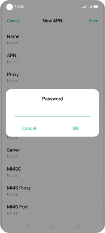 Key in p and press OK.
