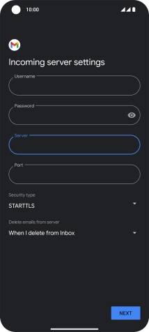 Press the field below 'Port' and key in 110.