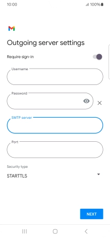 Press the field below 'Port' and key in 587.
