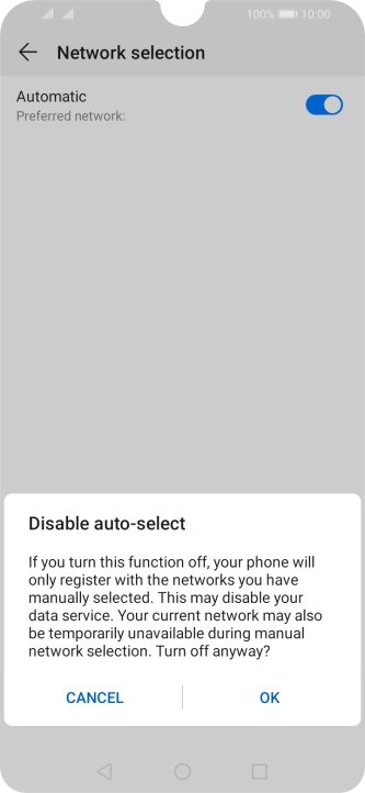 Press OK and your phone will search for networks.
