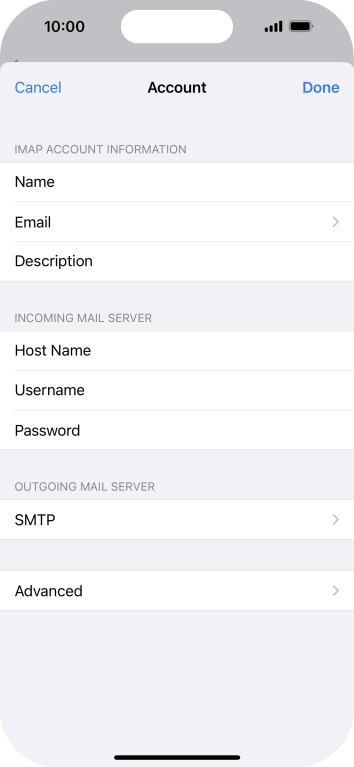 Press SMTP.