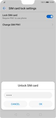 Key in your SIM PIN and press OK. The default SIM PIN is 0000.