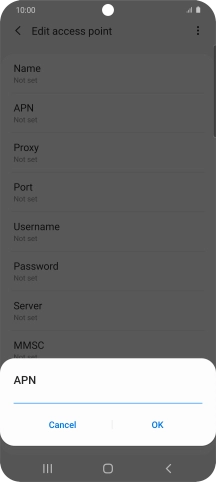 Key in wap.o2.co.uk and press OK.
