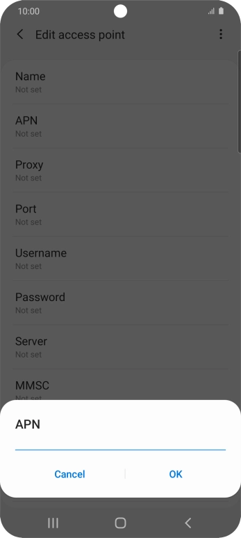 Key in wap.o2.co.uk and press OK.