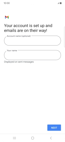 Press the field below 'Account name (optional)' and key in the required name.