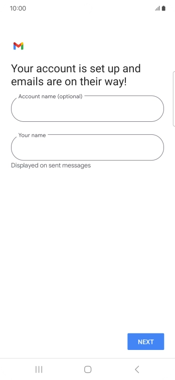 Press the field below 'Account name (optional)' and key in the required name.