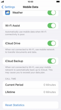 Press the indicator next to 'Wi-Fi Assist' to turn the function on or off.