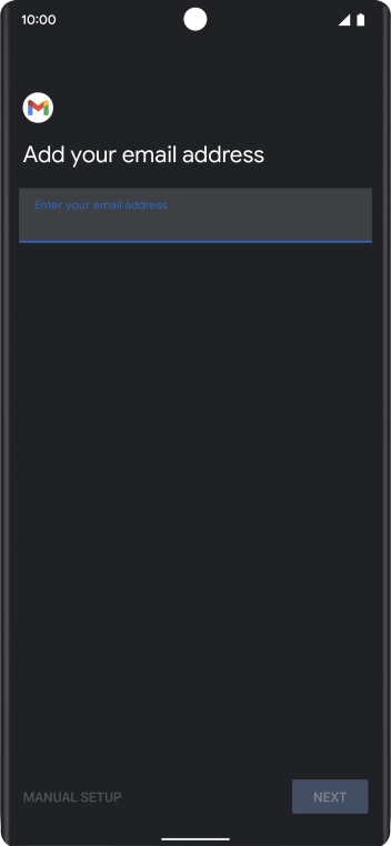 Press the field below 'Enter your email address' and key in your email address.