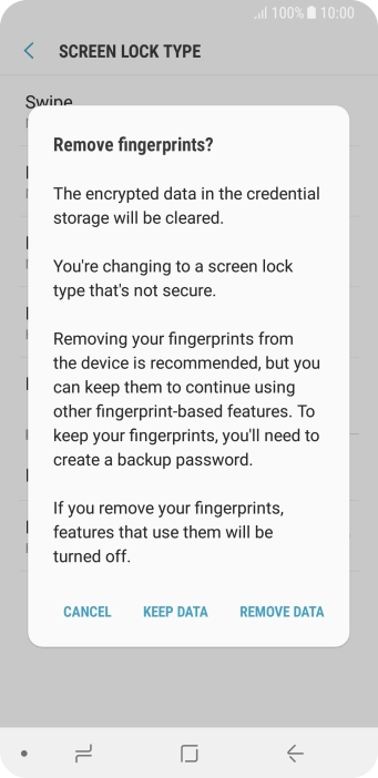 Press REMOVE DATA.