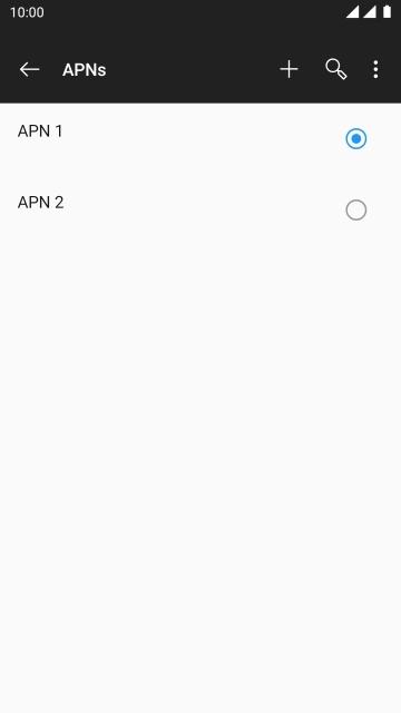 Press the field next to the data connection to activate it.
