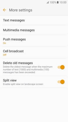 Press Text messages.