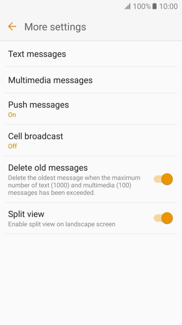 Press Text messages.