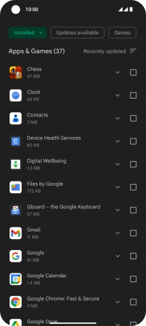 Press the required app.