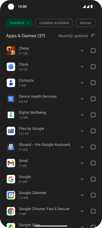 Press the required app.