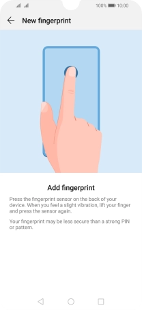 Follow the instructions on the screen to create the phone lock code using your fingerprint.