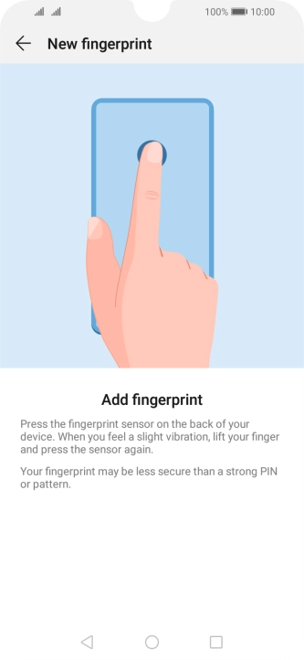 Follow the instructions on the screen to create the phone lock code using your fingerprint.
