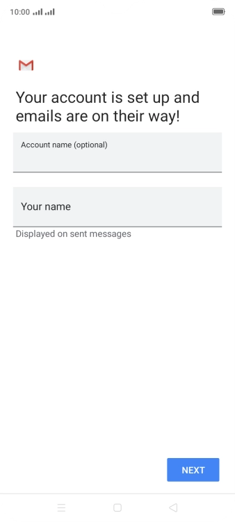 Press the field below 'Account name (optional)' and key in the required name.