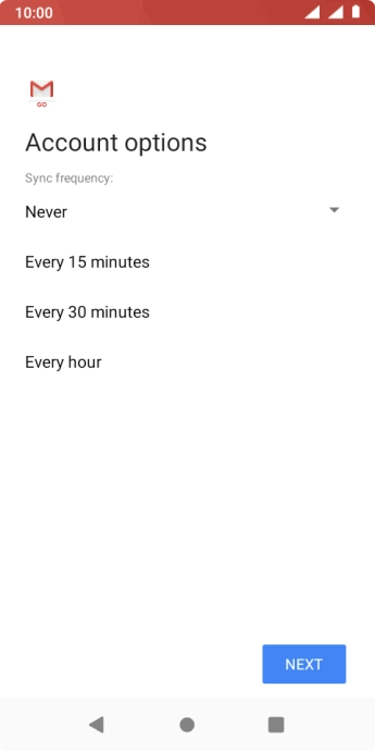 Press the required setting.