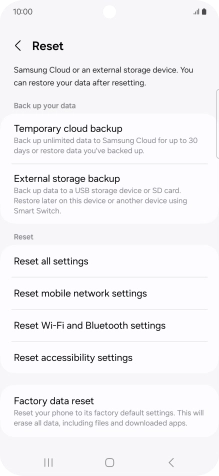 Press Reset mobile network settings.
