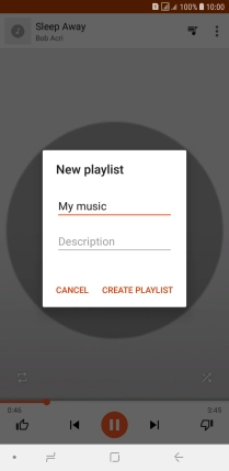 Key in a name for the playlist and press CREATE PLAYLIST.