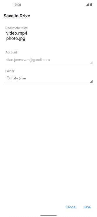 Press the field below 'Folder' and go to the required folder.