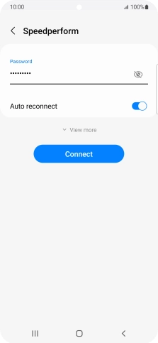 Key in the password for the WiFi network and press Connect.